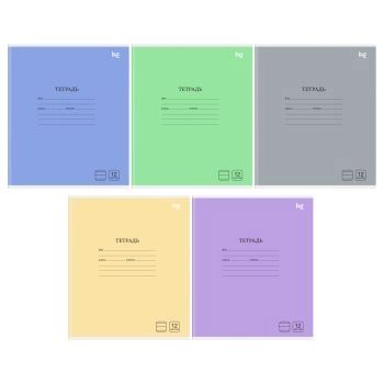 Тетрадь 12л ЛИН "Однотонная" Микс 