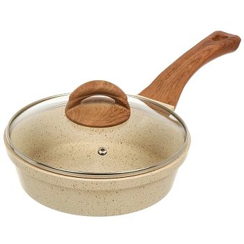 Сковорода 20см Гурман Estima а/п с крышкой бежевая ГМ2002 ЭБИ