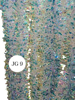 Мишура JG-9 д9см , 2м перламутровая с квадратными вставками,кр.нарезка 10/200