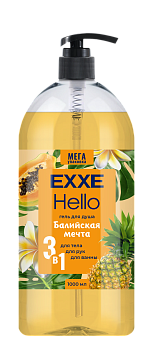 Гель для душа EXXE Hello "Балийская мечта" 1000 мл 1/8