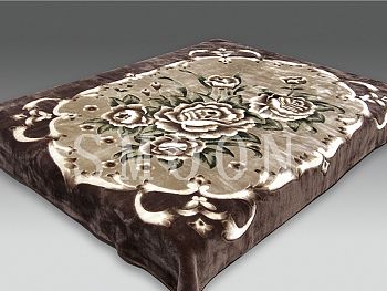 Плед 150*200 облегч"SMOON"3001-4 тёмно-коричневый 1/12