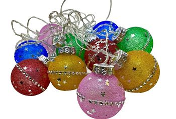 Эл.гирлянда 10LED ШАР СТРАЗЫ+ЗВЕЗДЫ 5м 2309 ЦВЕТНОЙ 1/40