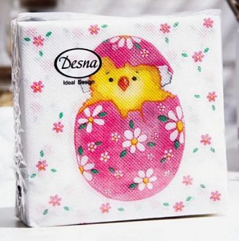 Салфетки бумажные DESNA DESIGN "Пасха.Сюприз" 24*24 1-слойные 40листов/32шт