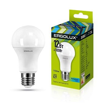 Лампа светодиодная Ergolux LED -A60-12W-E27-4K 10/10