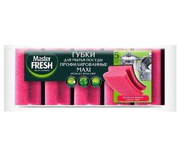 Губка для посуды Master FRESH профильные МАКСИ 5шт 7373  1/36