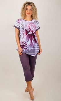 Костюм ДАРЬЯ ТК-1908 кулирка(футболка+бриджи) р.44-58 *