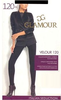 Колготки GLAM велюр 120 ден размер 2 черные