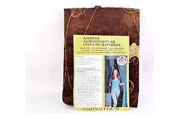 Штора на дверь от комаров на 7 маг 100*210 с рисунком коричневая №2 1/120