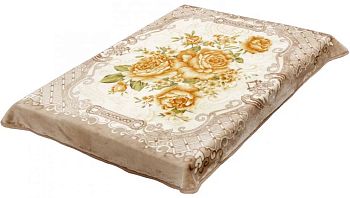 Плед 150*200 облегч"SMOON"3036-3 Роза на коричневом фоне 1/12