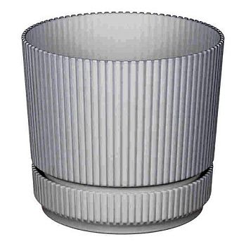 Горшок 1,3л Кашпо Стрип д140  белый М3246