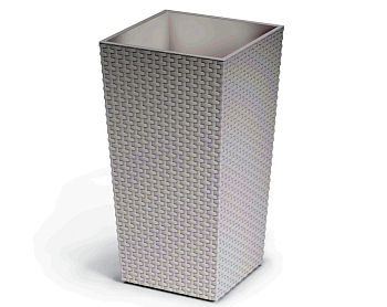 Горшок 20/28 литров кашпо Ротанг белый М6826