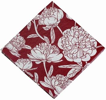 Салфетки бумажные DESNA BOUQUET "Венеция (бордовый)" 33*33 3-слойные 20листов/12шт Салфетки бумажные DESNA BOUQUET "Венеция (бордовый)" 33*33 3-слойные 20листов/12шт
