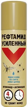 Аэрозоль от клещей и мошек Рефтамид Усиленный на водной основе 150мл/12шт