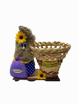 Домовой "Кузя" №12 карандашница маленькая 15 см