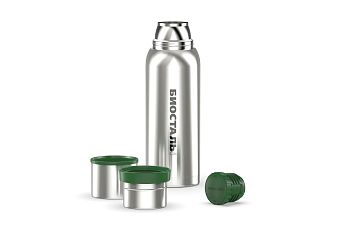 Термос 1л Биосталь-ОХОТА узкое горло 2 чашки NBA-1000 1/12