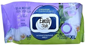 Полотенца влажные антибактериальные с крышкой XL Emily Style 60шт 1/12шт 8180 Полотенца влажные антибактериальные с крышкой XL Emily Style 60шт 1/12шт 8180