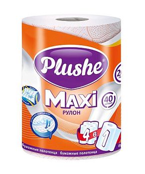 Полотенца бумажные 2-слойные "Plushe Maxi"(уп.1рул*40м) 18 шт. Полотенца бумажные 2-слойные "Plushe Maxi"(уп.1рул*40м) 18 шт.