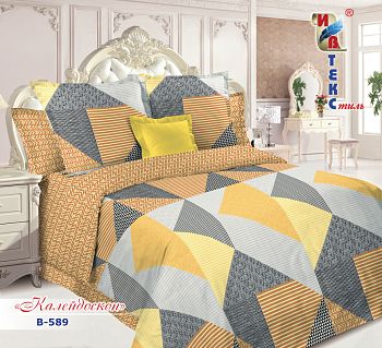 КПБ поплин Ивтекс 2сп+европрост B-589 Калейдоскоп 135г/м2