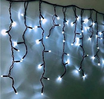 Эл.гирлянда уличная БАХРОМА чер.пр БЕЛЫЙ+БЕЛ.МИГ 5*0,7м 1/20