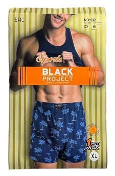 Трусы Мужские 1шт. BLACK  PROJEST 532 100%хлопок L-3XL 4/240