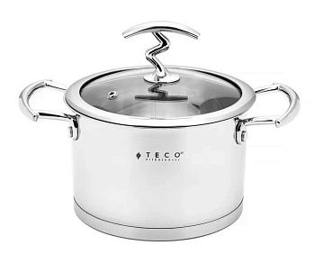 Кастрюля 5,1 литра Teco из нержавеющей стали 22см ТС-С5100-02