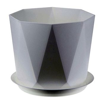 Горшок 4,7л Кашпо Призма д220 белый с поддоном М3139