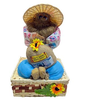 Домовой "Кузя" №9 на сундуке (большой)