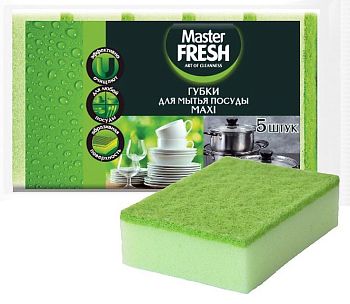 Губка для посуды Master FRESH Maxi  5шт 7744 К0074 1/36