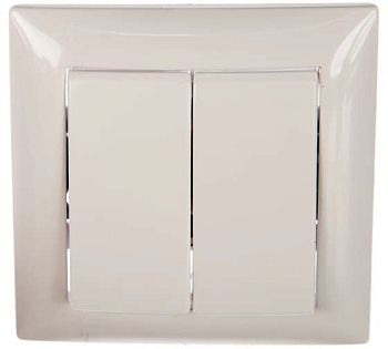 Выключатель встраиваемый 2-клавишный С510-379 СУ 10А белый АБС-пластик