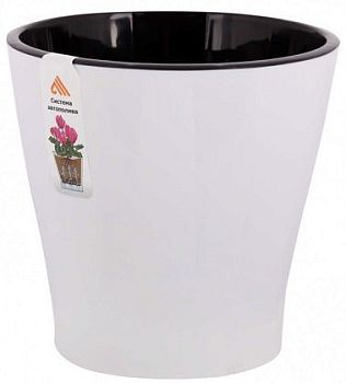 Горшок 3,6л Кашпо Лея овальный двойной белый М7929