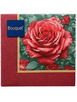 Салфетки бумажные DESNA BOUQUET "Прекрасная роза" 33*33 3-слойные 20листов/12шт