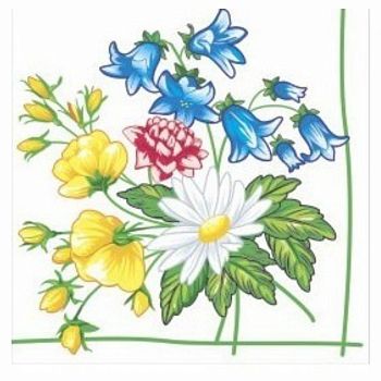 Салфетки бумажные DESNA DESIGN "Букет" 24*24 1-слойные 40листов/32шт