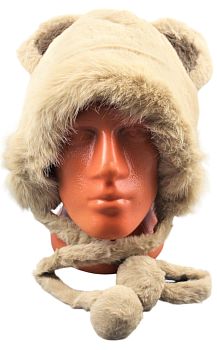 Шапка Ж. мех на завязках 1/5