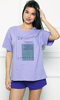 Костюм ДАРЬЯ ТК-4617 кулирка(футболка+шорты) р.44-54 *