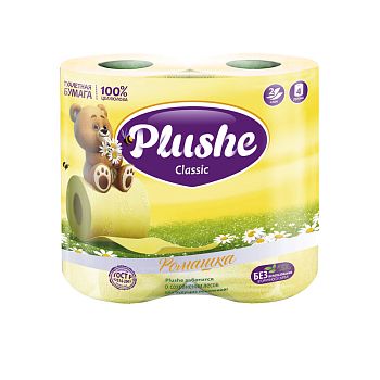 Туалетная бумага 2-слойная "Plushe"(упаковка 4 рулона,18 метров) Ромашка 12 шт. Туалетная бумага 2-слойная "Plushe"(упаковка 4 рулона,18 метров) Ромашка 12 шт.