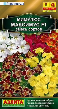 Цветы Мимулюс гибридный Максимус F1, смесь сортов ц/п Аэлита *27 Цветы Мимулюс гибридный Максимус F1, смесь сортов ц/п Аэлита *27
