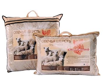 Подушка Овечья Шерсть Русская Сказка  тик 70*70