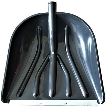 Лопата снег Вьюга №5 Люкс 410*460 ал.план метал. чер. и V руч