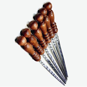 Шампура ручка деревянная 470*12*3мм нержавеющая сталь ШД-001 1/10