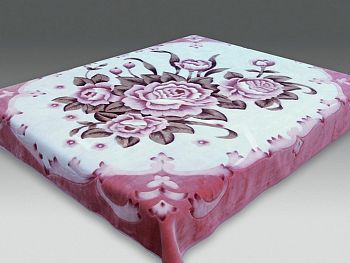 Плед 200*240 лепка"SMOON"8107-2 Розовый 1/8