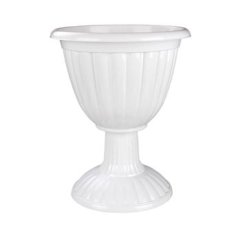 Горшок 18 литров вазон Жасмин на высокой ножке белый М1392 1/5