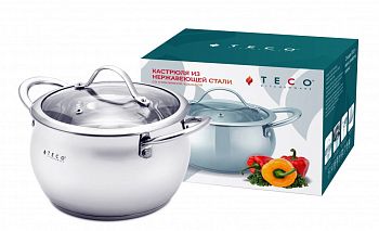 Кастрюля 5,1 литра Teco из нержавеющей стали 22см ТС-С5100-04