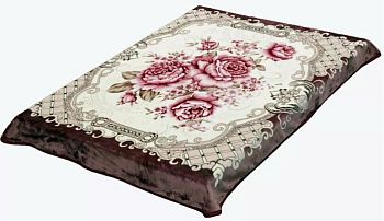 Плед 150*200 облегч"SMOON"3121-8 Розы на розовом фоне 1/12