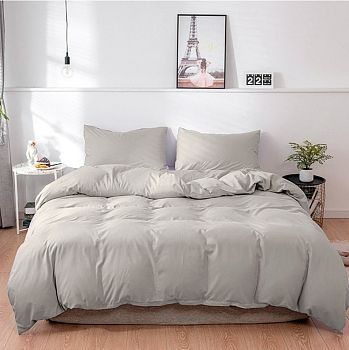 КПБ полисатин однотонный Аэлита 2сп+европрост Aura Grey