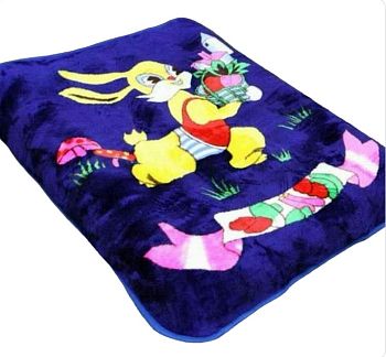 Плед 110*140 детский "SMOON"502-1 Заяц синий 1/16