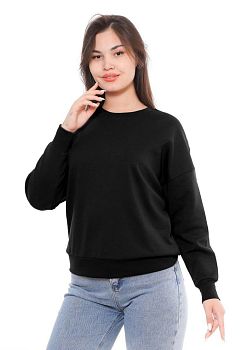 Толстовка ЖЕН. САМО дл.рукав,черная 17072 M-3XL 5/60