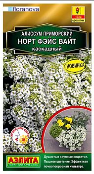 Цветы Алиссум Норт фэйс вайт каскадный ц/п Аэлита*27 Цветы Алиссум Норт фэйс вайт каскадный ц/п Аэлита*27