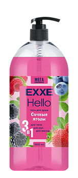 Гель для душа EXXE Hello "Сочные ягода" 1000 мл 1/8 Гель для душа EXXE Hello "Сочные ягода" 1000 мл 1/8