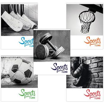 Тетрадь 48л КЛЕТ "Спорт" BRAUBERG скоба, картон обложка /10шт 403035