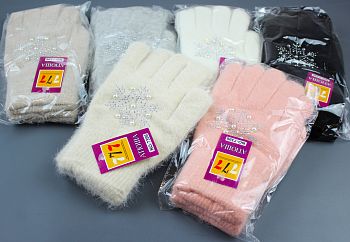 Перчатки Ж. ангора Катюша с бисером 7396 12/300